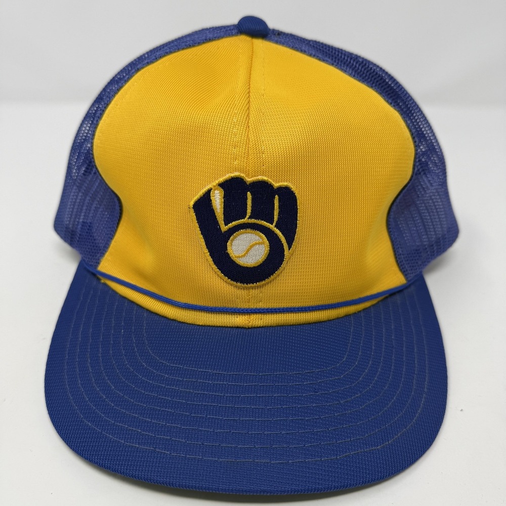 Vintage Milwaukee Brewers Hat Cap Snapback Sports Specialties Blue Yellow MLB